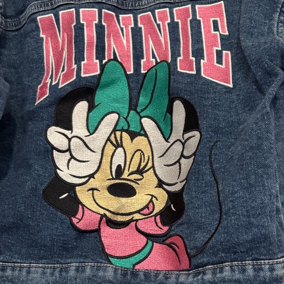Disney Minnie Blue Jean Jacket with Embroidered Patch & Graphics - Picture 5 of 6